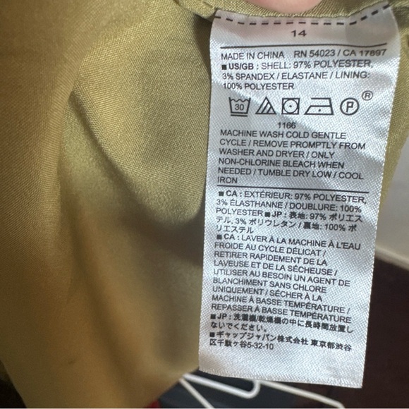 Banana Republic Dress Womens Size 14 Red Tan Print Geometric Fall Silky Career - Picture 7 of 8